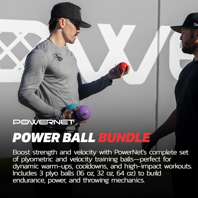 PowerNet Power Plyometric Training and Velocity Weighted Ball Bundle, Softball & Baseball Training Equipment to Increase Velocity & Strength, Sand-Filled Mixed Size and Weighted Balls - Image 4